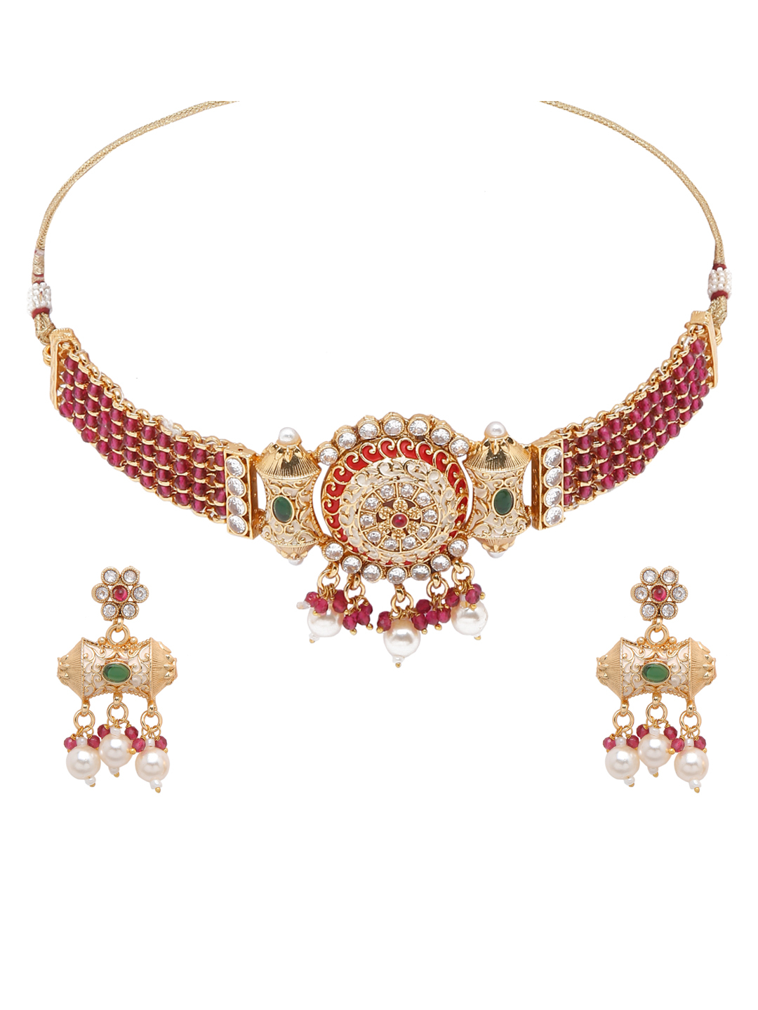 YouBella Jewellery Celebrity Inspired Gold Plated Necklace Jewellery Set for Girls and Women